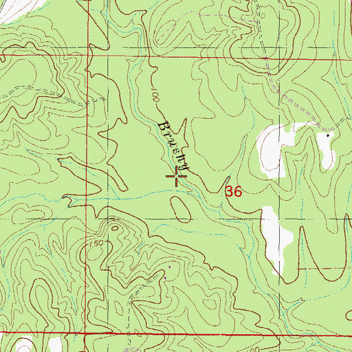 Topographic Map of Beaver Creek, MS