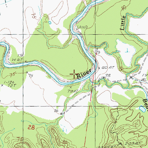 Topographic Map of Beaver Creek, MS