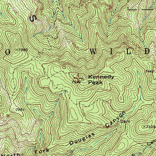 Topographic Map of Kennedy Peak, AZ