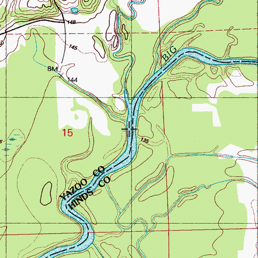 Topographic Map of Beaver Creek, MS