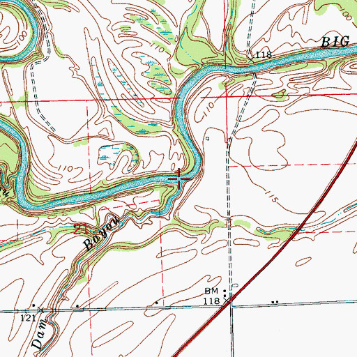 Topographic Map of Beaver Dam Bayou, MS