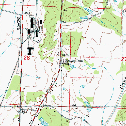 Topographic Map of Beaver Dam Church, MS