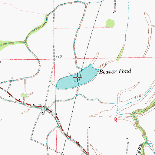 Topographic Map of Beaver Pond, MS