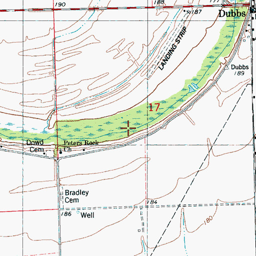 Topographic Map of Beaverdam Bayou, MS