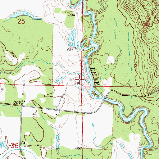 Topographic Map of Beaverdam Creek, MS