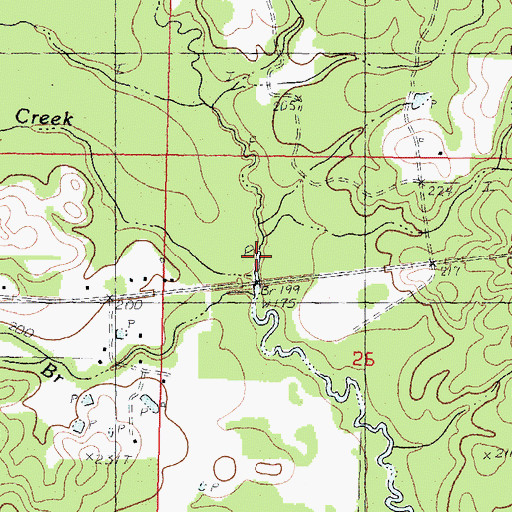 Topographic Map of Beaverdam Creek, MS
