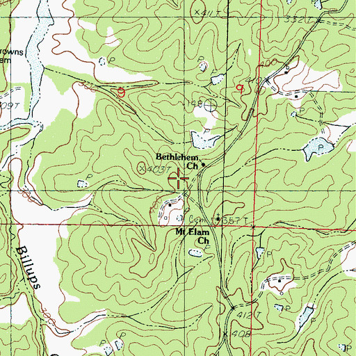 Topographic Map of Beck School, MS