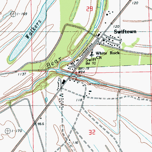 Topographic Map of Beckham Branch, MS