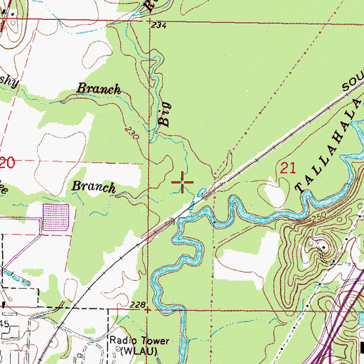 Topographic Map of Bee Branch, MS