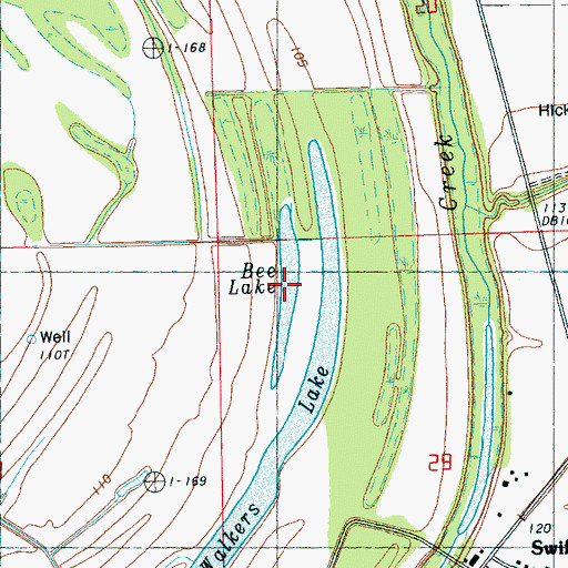 Topographic Map of Bee Lake, MS