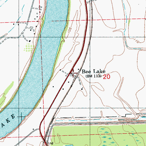 Topographic Map of Bee Lake, MS