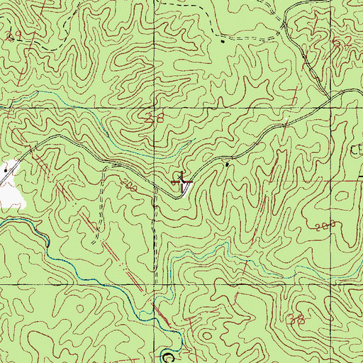 Topographic Map of Beechland Church, MS