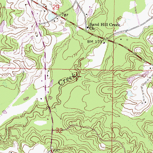 Topographic Map of Beetree Creek, MS
