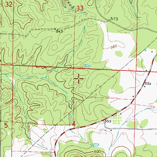 Topographic Map of Township of Center Point, AR