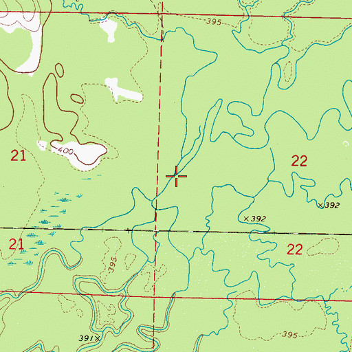 Topographic Map of Bell Branch, MS