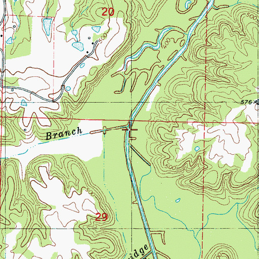 Topographic Map of Bell Branch, MS