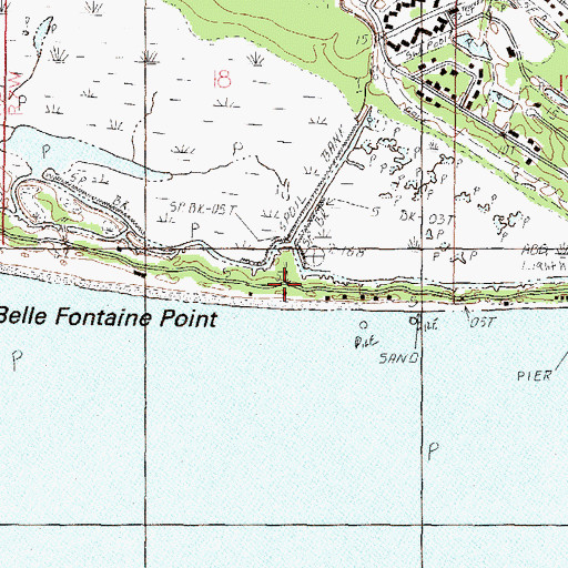 Topographic Map of Belle Fontaine Point, MS