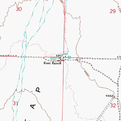 Topographic Map of Kent Ranch, AZ