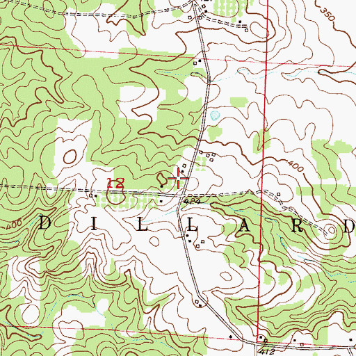 Topographic Map of Township of Dillard, AR