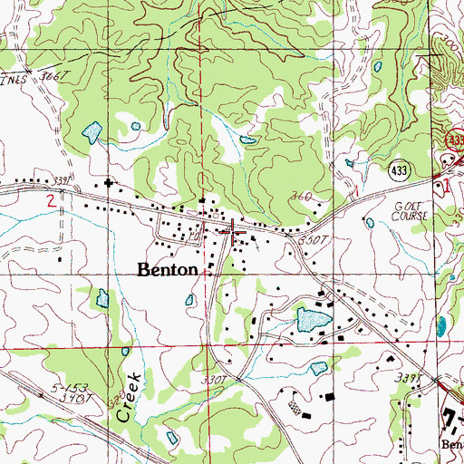 Topographic Map of Benton, MS