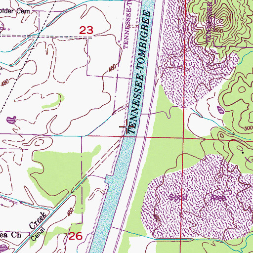 Topographic Map of Berea Creek, MS