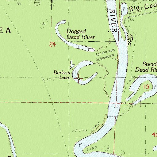 Topographic Map of Berlson Lake, MS