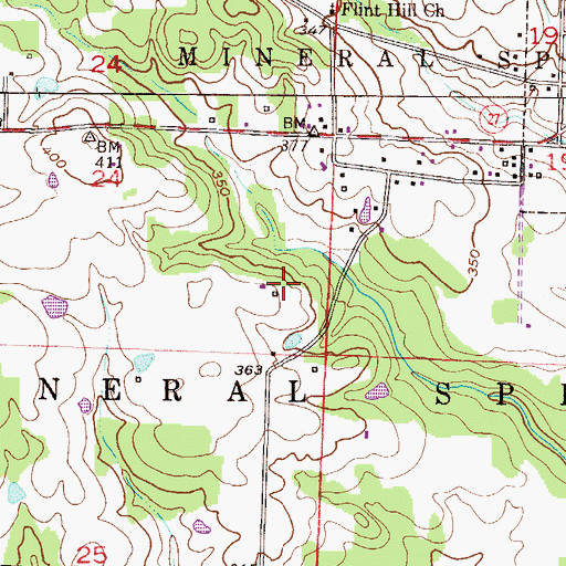 Topographic Map of Township of Mineral Springs, AR