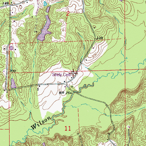 Topographic Map of Berry Cemetery, MS