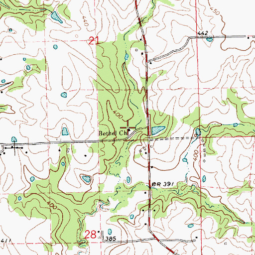 Topographic Map of Bethel Church, MS