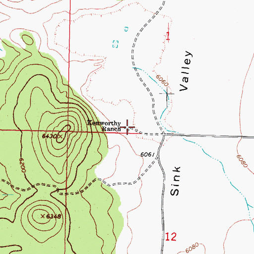 Topographic Map of Kenworthy Ranch, AZ