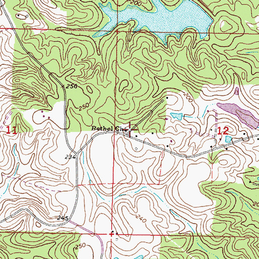 Topographic Map of Bethel Church, MS