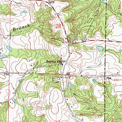 Topographic Map of Bethel Baptist Church, MS
