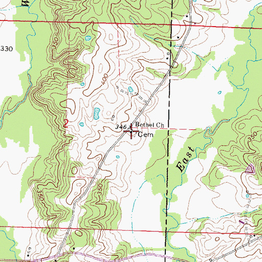 Topographic Map of Bethel Church, MS