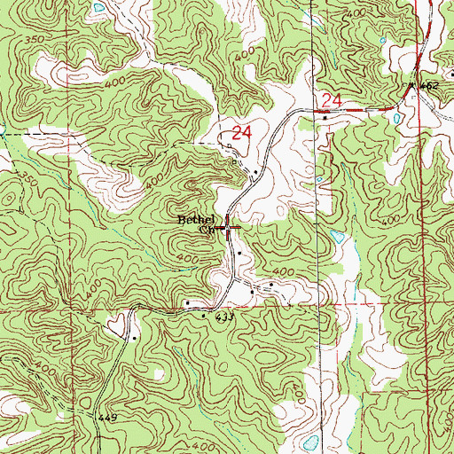 Topographic Map of Bethel Church, MS