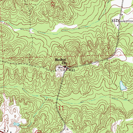 Topographic Map of Bethel Church, MS