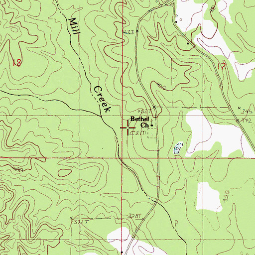 Topographic Map of Bethel Church, MS