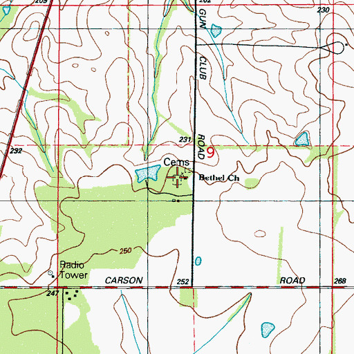 Topographic Map of Bethel Church, MS