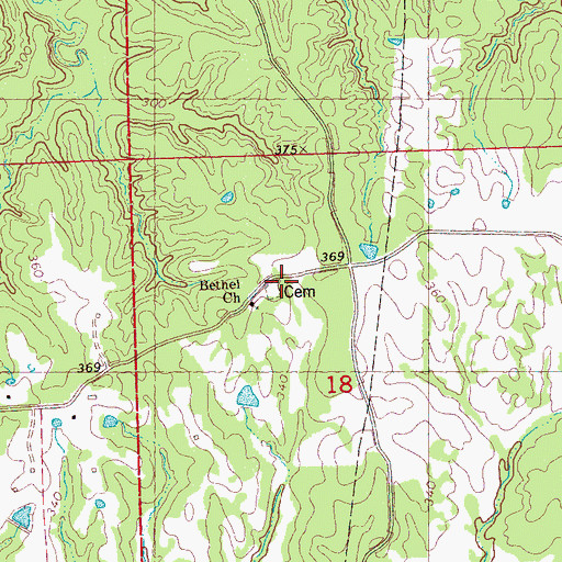 Topographic Map of Bethel Church, MS