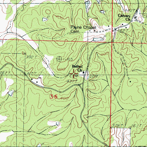 Topographic Map of Bethel Church, MS