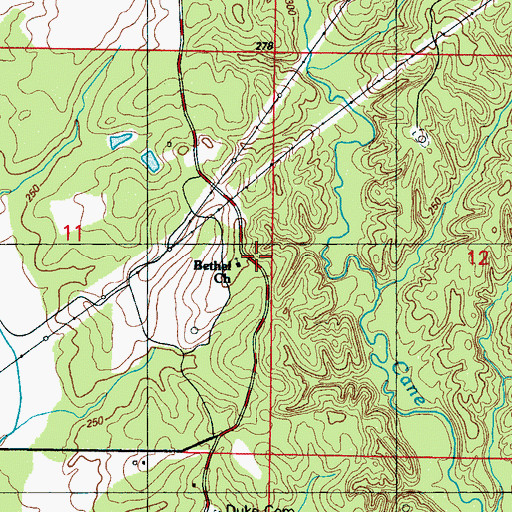 Topographic Map of Bethel Baptist Church, MS