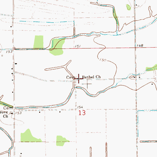 Topographic Map of Bethel Church, MS