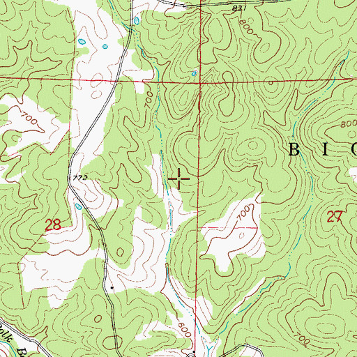 Topographic Map of Township of Big Spring, AR