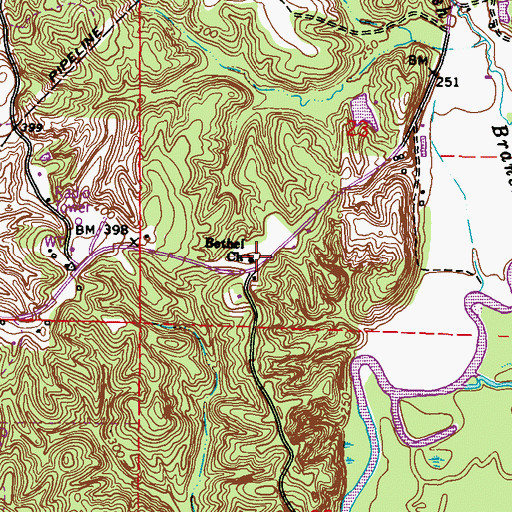 Topographic Map of Bethel Church, MS