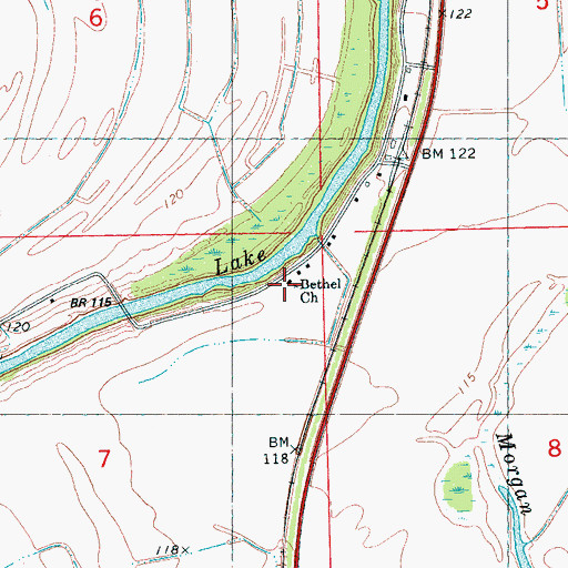 Topographic Map of Bethel School, MS