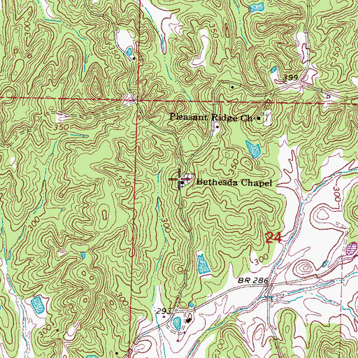 Topographic Map of Bethesda Chapel, MS
