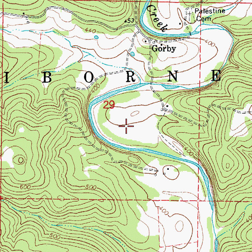 Topographic Map of Township of Claiborne, AR