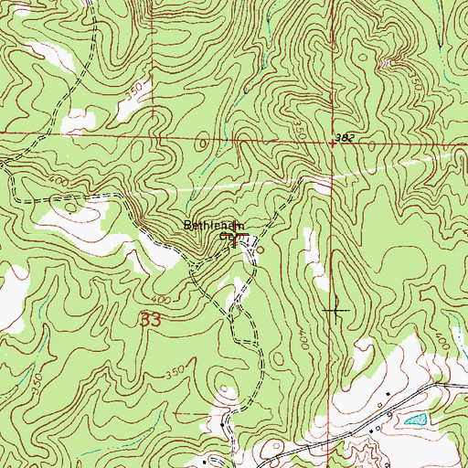 Topographic Map of Bethlehem Cemetery, MS