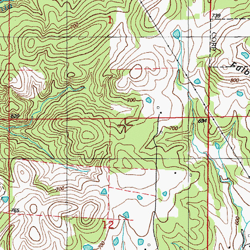 Topographic Map of Township of Drytown, AR
