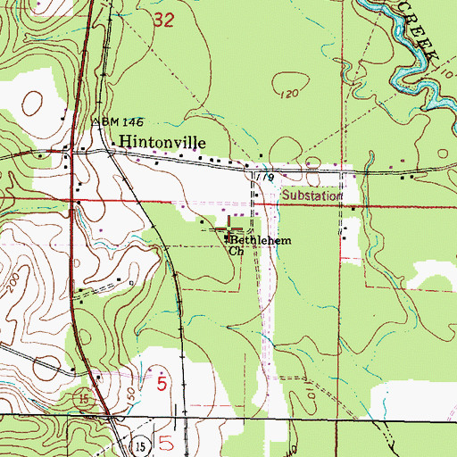 Topographic Map of Bethlehem Missionary Church, MS