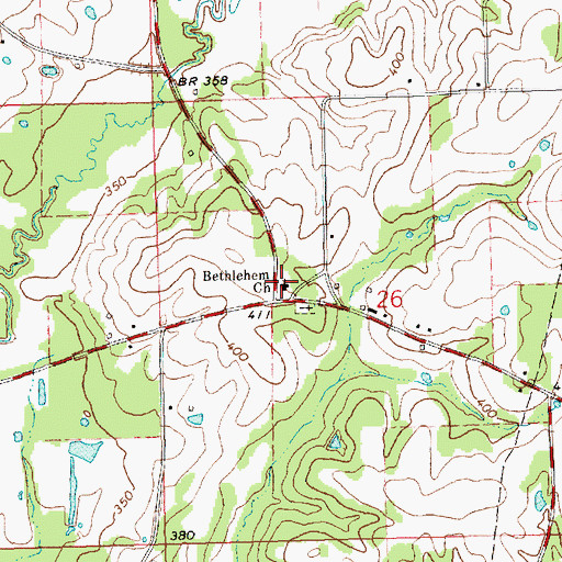 Topographic Map of Bethehelm Baptist Church, MS